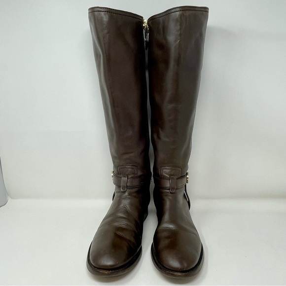 Tory Burch Brown Leather Ridding Boots Size 7 - Picture 2 of 2
